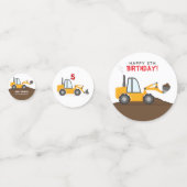 Confettis Chariot de construction Anniversaire (Derrière)