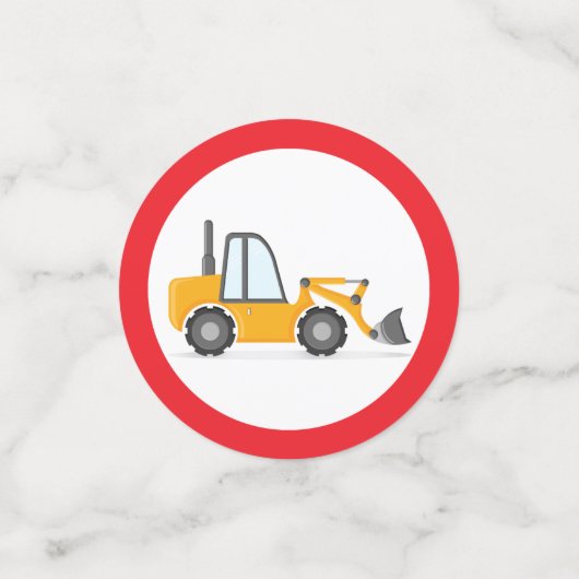 Confettis Chariot de construction Anniversaire (Petit recto)