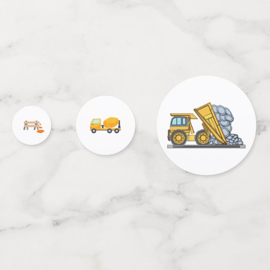 Confettis Chariot de construction Anniversaire (Derrière)