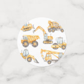 Confettis Chariots de construction fête d'anniversaire (Petit recto)