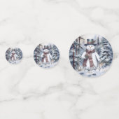 Confettis Charmant Snowman Aquarelle Forêt d'hiver (Devant)