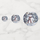 Confettis Charmant Snowman Aquarelle Forêt d'hiver (Derrière)