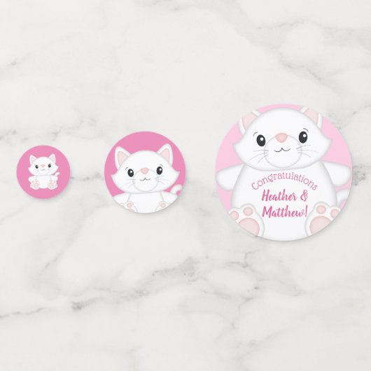 Confettis Chat Baby shower Kitty Rose (Devant)