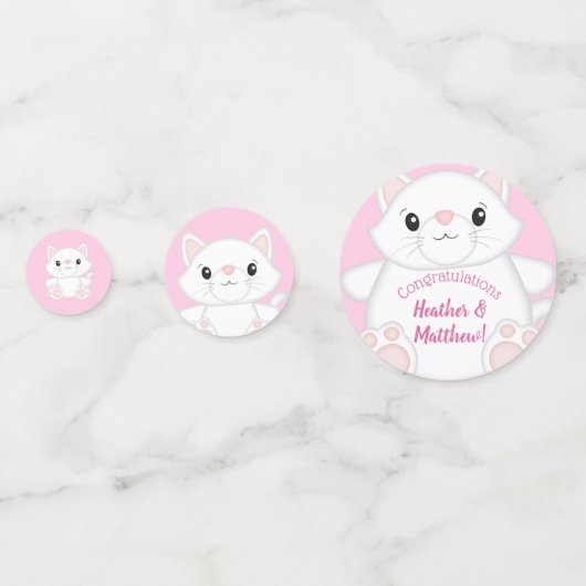 Confettis Chat Baby shower Kitty Rose (Derrière)