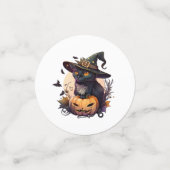 Confettis Chat de sorcière pour Halloween (Petit recto)