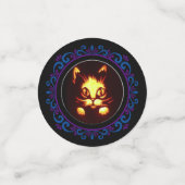 Confettis Chat d'Halloween bleu violet orange brillant (Petit recto)