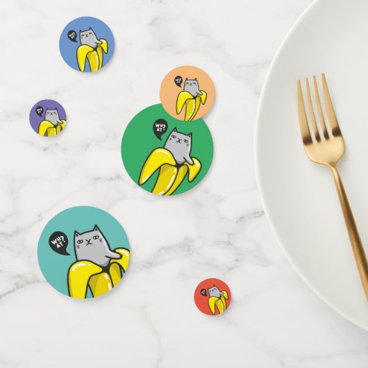 Confettis Chat en banane (Groupe)