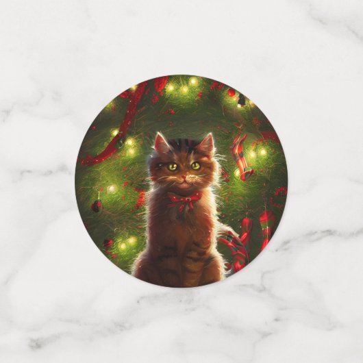 Confettis Chat Et Un Arbre De Noël (Petit recto)
