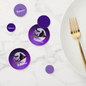 Confettis Chat noir d'Halloween sur la Pleine lune de chambr (Groupe)