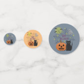 Confettis Chat noir et citrouille Halloween pas effrayant (Derrière)