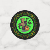 Confettis Chat noir jaune Chat Tombstone Chats Halloween (Petit recto)