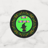 Confettis Chat noir jaune Vert Joyeux Ballons d'Halloween (Petit recto)