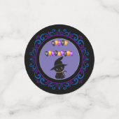 Confettis Chat noir violet bleu Joyeux Ballons d'Halloween (Petit recto)