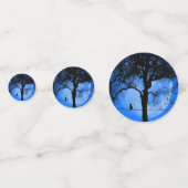 Confettis Chat sur une lune bleue fil (Derrière)