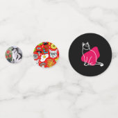 Confettis Chats amusants, lait et magie. (Devant)