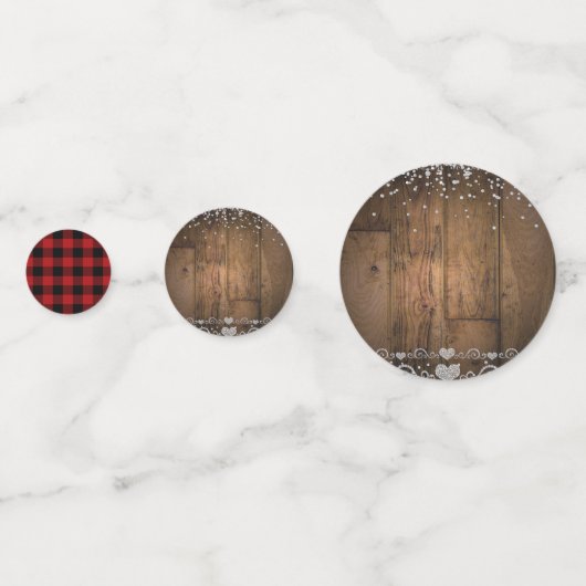 Confettis Chèques-plaqués de bisons rouges noirs à billes de (Derrière)