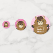 Confettis Cheval Baby shower fille rose (Devant)