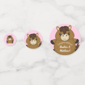 Confettis Cheval Baby shower fille rose (Derrière)