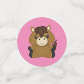 Confettis Cheval Baby shower fille rose (Petit recto)