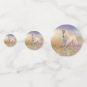 Confettis Cheval de rêve traversant une prairie rose (Devant)