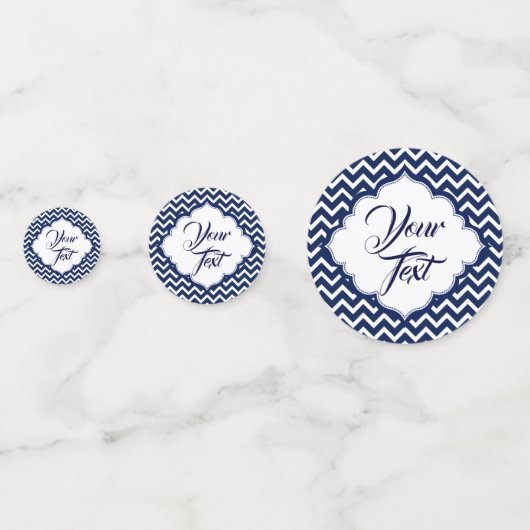 Confettis Chevron Bleu Et Blanc (Derrière)