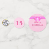 Confettis Chic 15e, 16e anniversaire sur Rose Gold & Black (Devant)