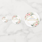 Confettis Chic aquarelle fleurs rousses vert 15e anniversair (Devant)