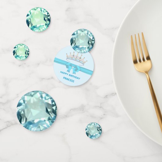 Confettis Chic bleu aquamarine pierre de taille Anniversaire (Groupe)
