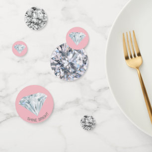 Confettis Chic Diamond Gemstones sur Light Rose Gold Table