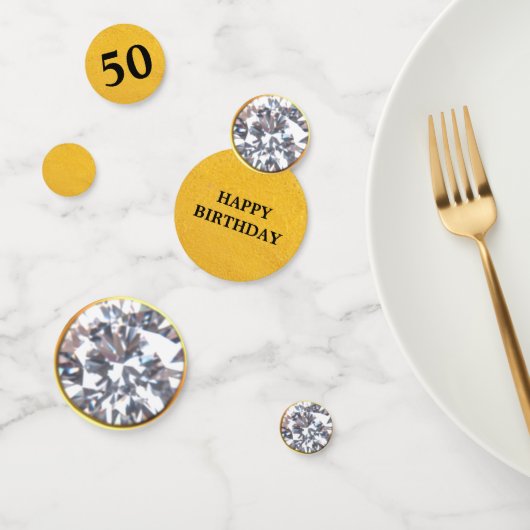 Confettis Chic Or & Diamant 40e, 50e, 60e Anniversaire (Groupe)