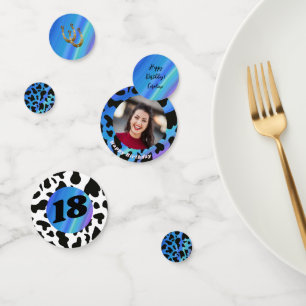 Confettis Chic Rodéo Anniversaire Bleu Électrique Impression