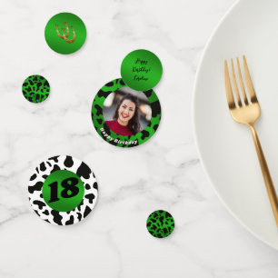 Confettis Chic Rodéo Anniversaire Émeraude Vert Imprimé Vach