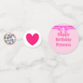 Confettis Chic Seizième anniversaire sur blanc et rose (Devant)