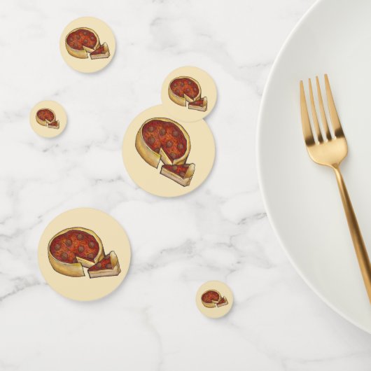 Confettis Chicago Illinois Plat profond Pepperoni Pizza Food (Groupe)