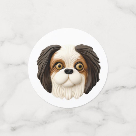 Confettis Chien Chin Japonais 3D inspiré (Petit recto)