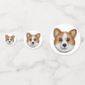 Confettis Chien de Corgi 3D inspiré (Devant)