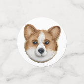 Confettis Chien de Corgi 3D inspiré (Petit recto)