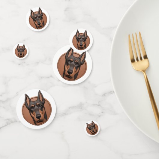 Confettis Chien Doberman Inspiré 3D (Groupe)