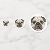 Confettis Chien Pug 3D Inspiré (Derrière)