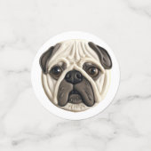 Confettis Chien Pug 3D Inspiré (Petit recto)
