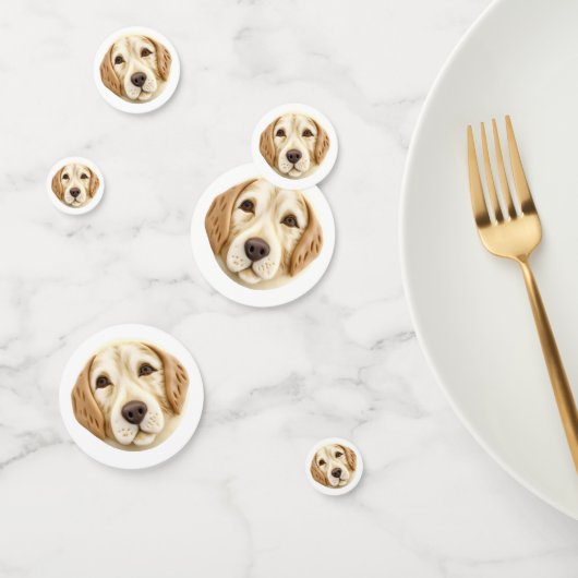 Confettis Chien Retriever Doré Inspiré 3D (Groupe)