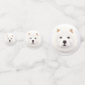 Confettis Chien Samoyède Inspiré de la 3D (Devant)