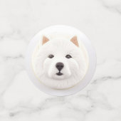Confettis Chien Samoyède Inspiré de la 3D (Petit recto)