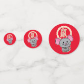 Confettis Chinois lunaire de souris rat de Nouvel An argent (Devant)