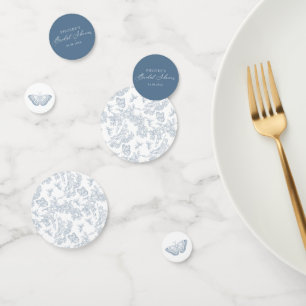 Confettis Chinoiserie Floral Bleu Français Mariage Réception