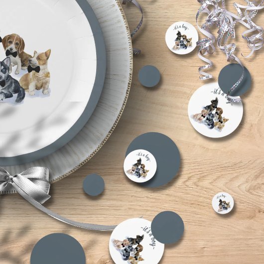 Confettis Chiot pur | Cravate noire Élégant Baby shower mign