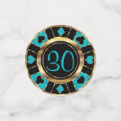 Confettis Chip de Poker Birday Casino - Turquoise (Petit recto)