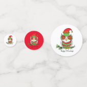 Confettis Chouette amusante Noël mignonne Enfants (Devant)