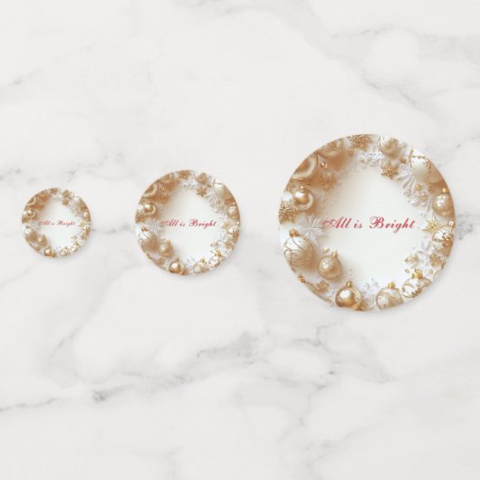 Confettis Christmas Gold Ornaments,Snowflakes All is Bright (Derrière)