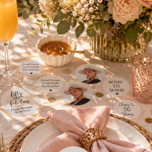 Confettis Cinquante ans et Fantastique Script Fête d'anniver